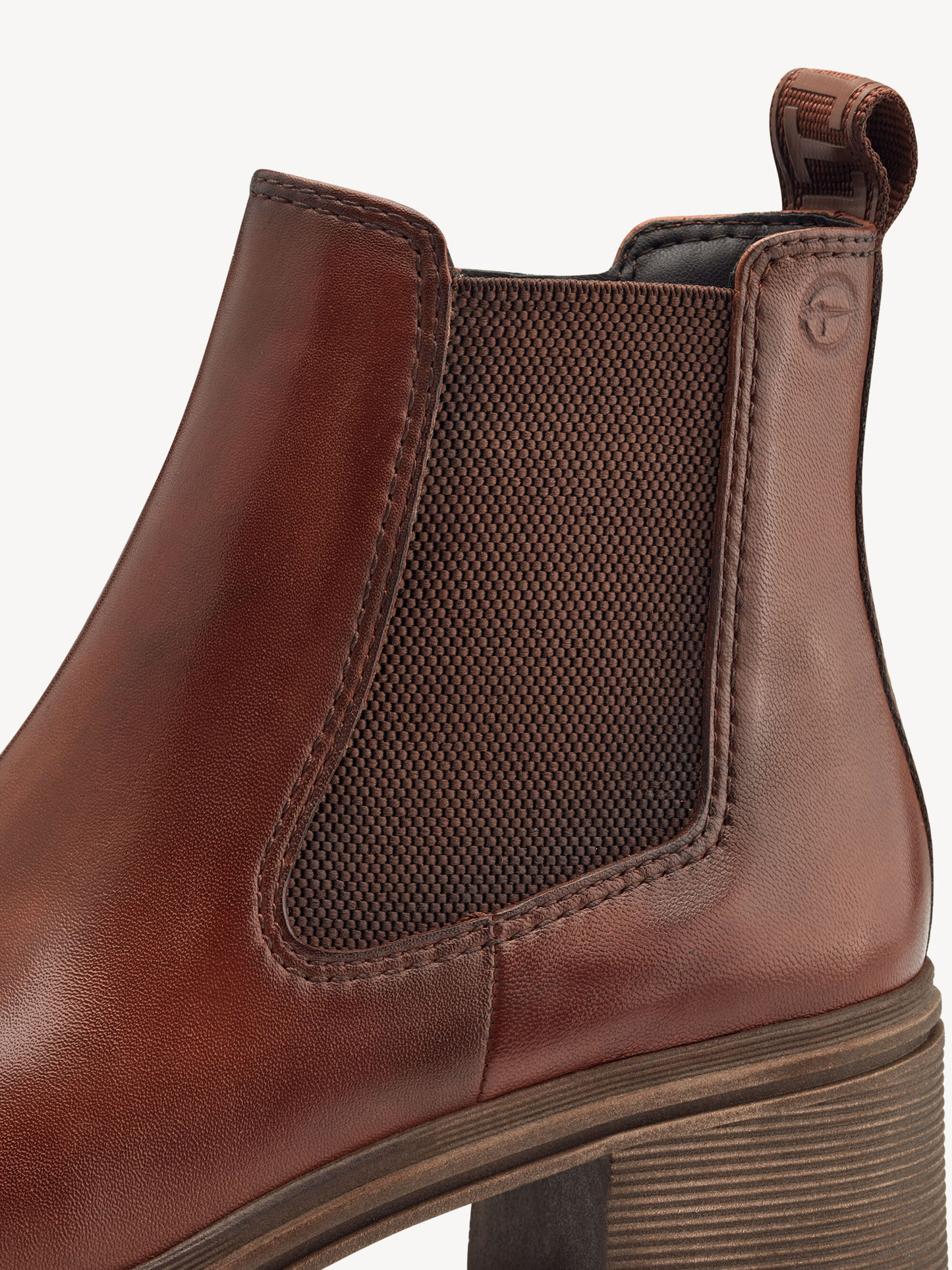 TAMARIS stivaletti Chelsea in pelle - Marrone