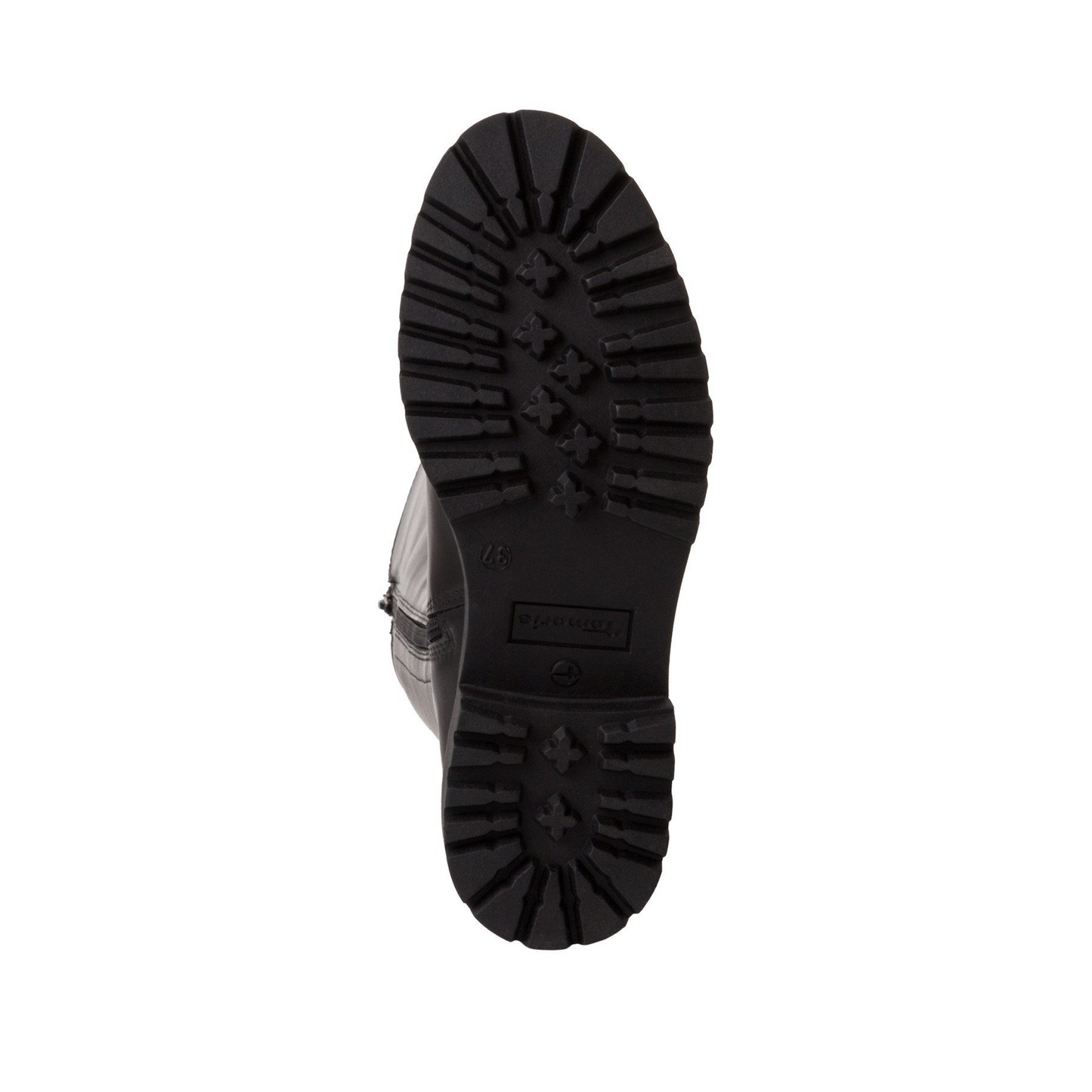 TAMARIS stivali alti in pelle con chiusura a cerniera laterale - Nero