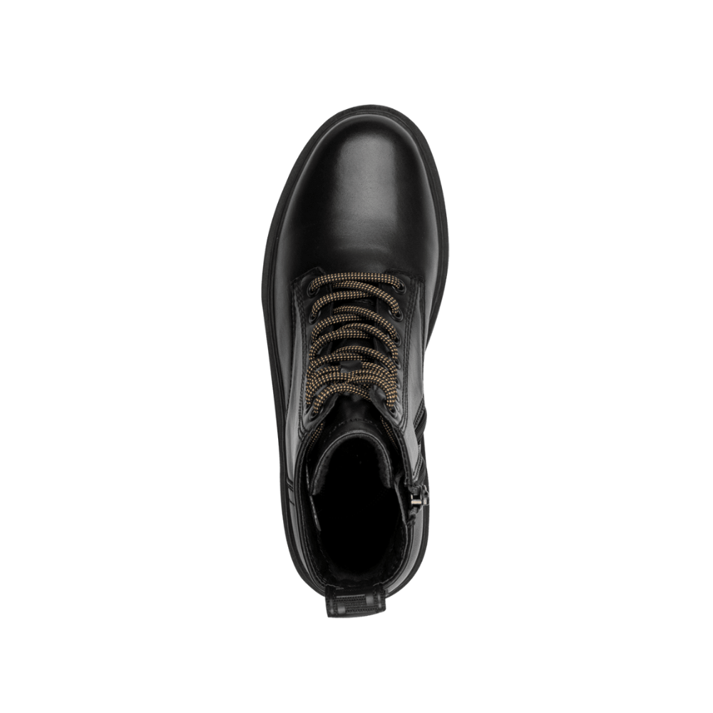 TAMARIS stivaletti stringati in pelle - Nero