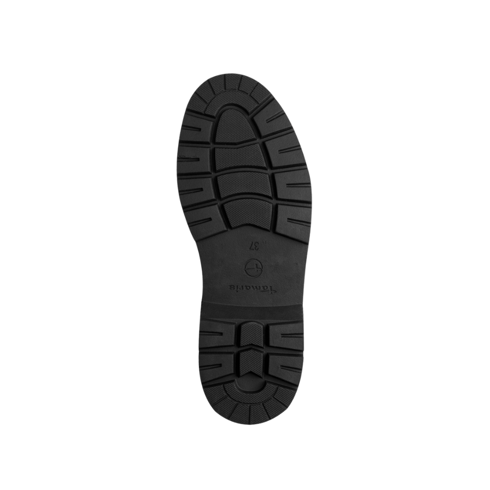 TAMARIS stivaletti stringati in pelle - Nero