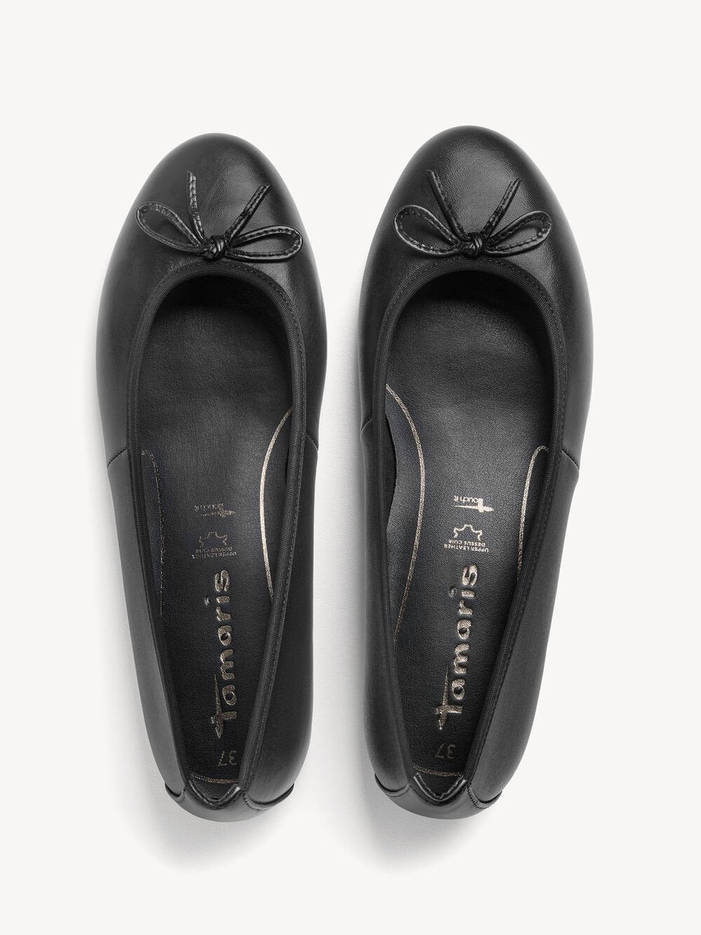 TAMARIS ballerine da donna stile classico in pelle - Nero