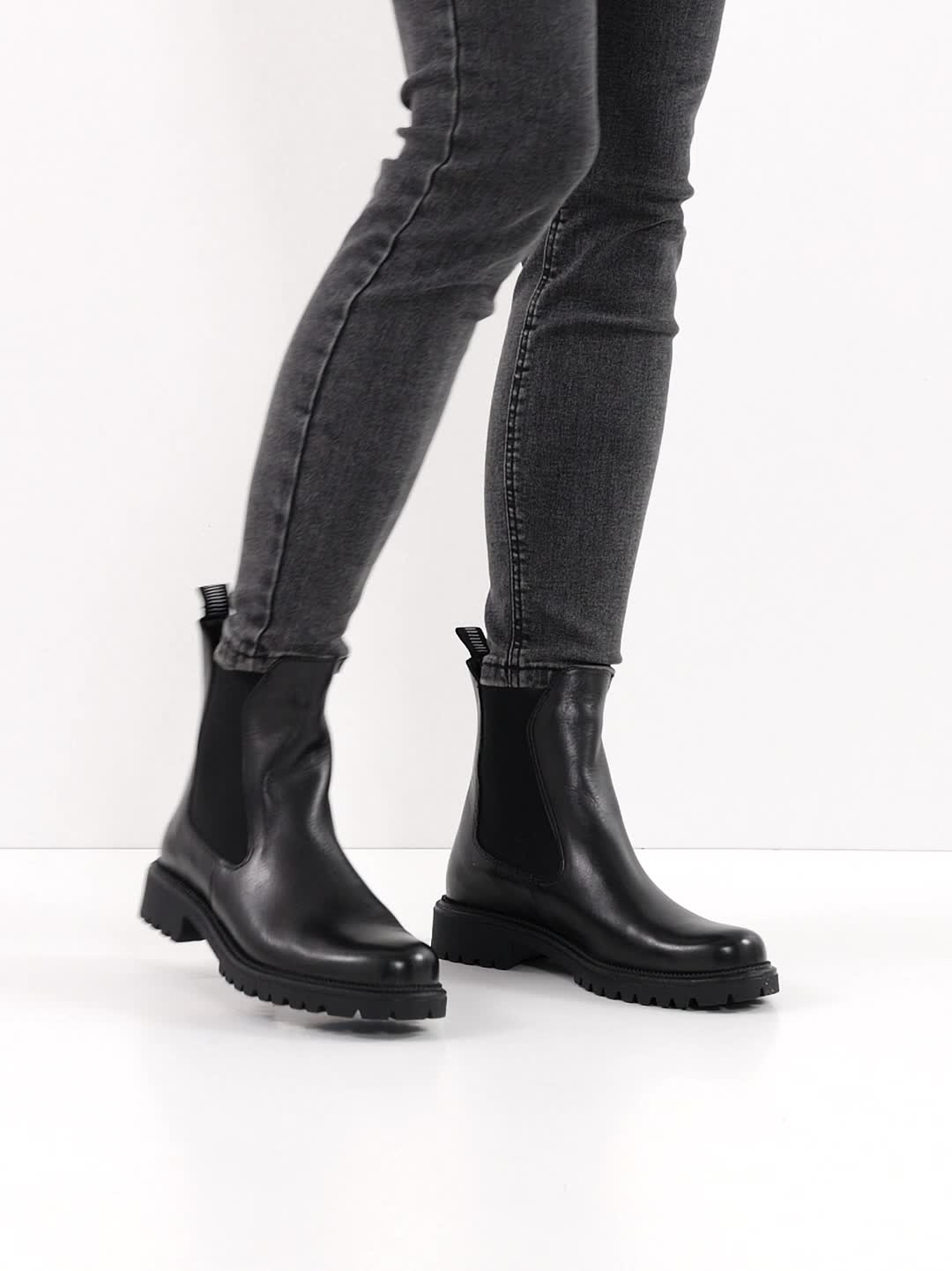 TAMARIS stivaletti Chelsea in pelle - Nero