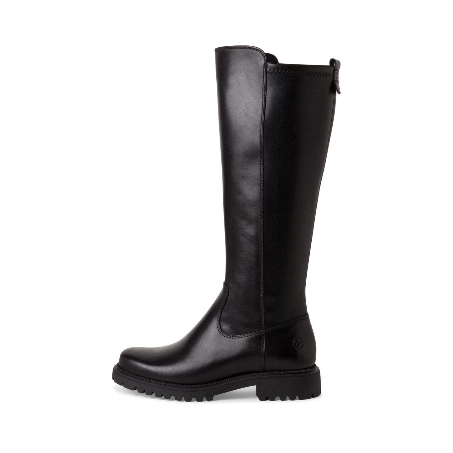 TAMARIS stivali alti in pelle con chiusura a cerniera laterale - Nero